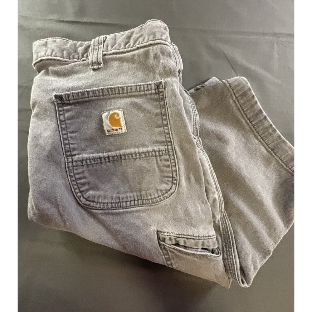 Carhartt Relaxed Fit Gray Stretch Work‎ Shorts Mens Size 36 Canvas
